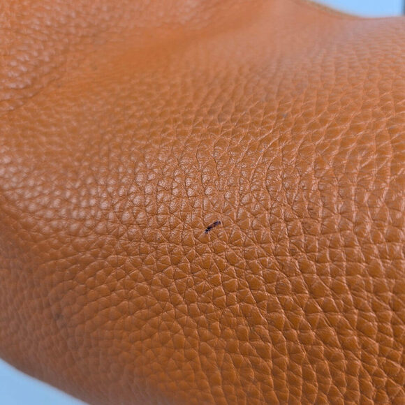 Michael Kors Orange Pebbled Leather Zippered Small Shoulder Bag - Picture 2 of 14